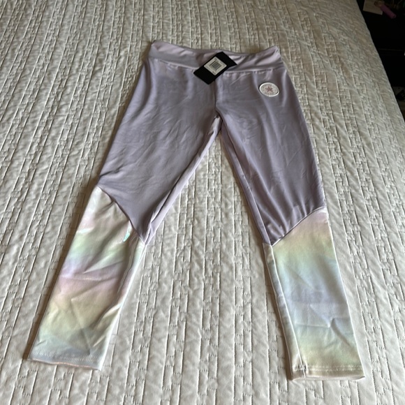 NWT Converse girls Violet Shimmer Leggings - Size L - Picture 1 of 3